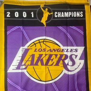 Vintage Los Angeles Lakers 2001 Champions Banner Miller Genuine Draft 35” X 58”.